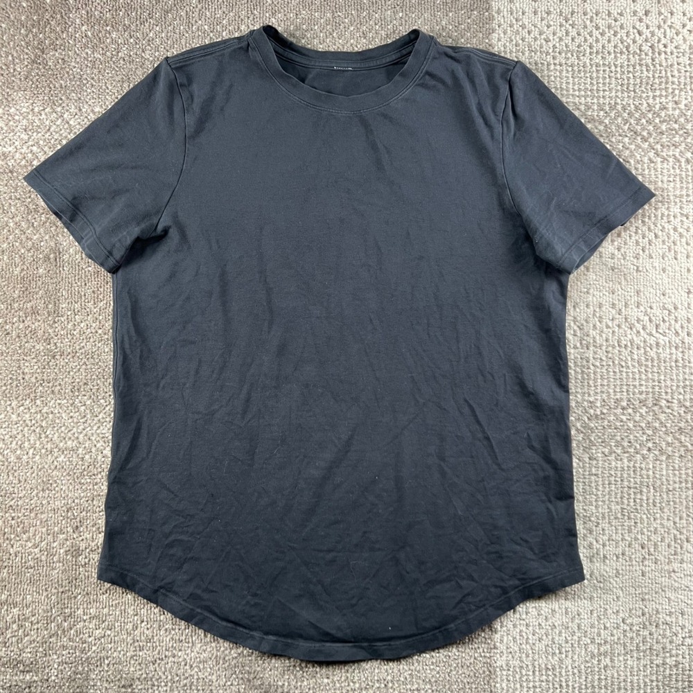 Lululemon Love Crew Short Sleeve T-Shirt Black Curved Hem Women Size 6 18.5X23.5